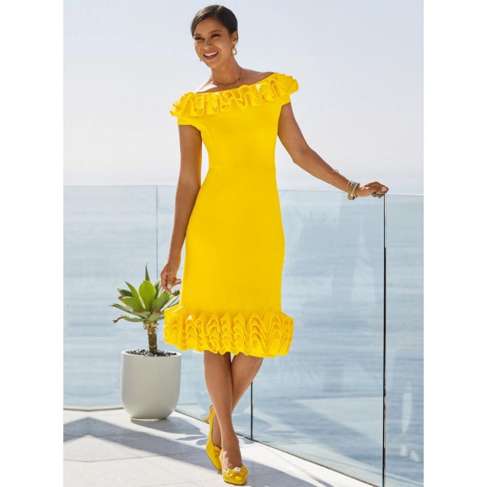 EY Boutique Never Enough Ruffles Dress 2 Yelow